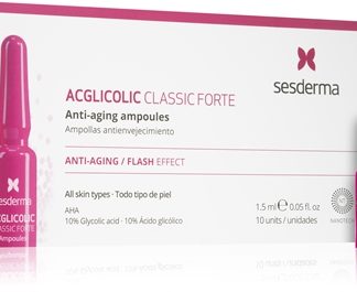 SesdermaAcglicolic Classic Forte Facial siero idratante antirughe con AHA Acids 10 x 1.5 ml
