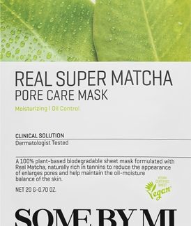Some By MiClinical Solution Super Matcha Pore Care Mask maschera in tessuto nutriente per chiudere i pori e ottenere un look opaco20 g