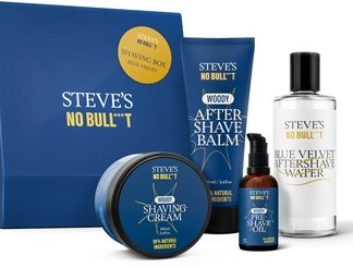 Steve'sNo Bull***t Shaving Box Blue Velvet confezione regalo per rasatura per uomo1 pz