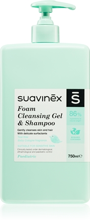 SuavinexFoam Cleansing Gel & Shampoo shampoo mousse per neonati Baby Cologne 750 ml