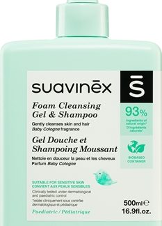 SuavinexFoam Cleansing Gel & Shampoo shampoo mousse per neonati Baby Cologne 500 ml