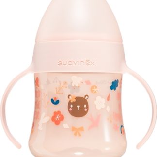 SuavinexForest First bottiglia per bambini con maniglie 4 m+ Pink 150 ml