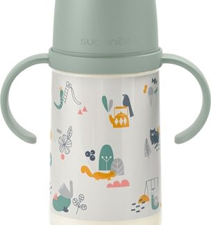 SuavinexWalk Second bottiglia per bambini con maniglie 6 m+ Green 270 ml