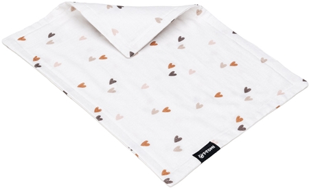 T-TOMIBIO Muslin Diaper Under the Head panno di mussola per la testa Love 30 x 40 cm 1 pz