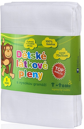 T-TOMITETRA White pannolini in tessuto High Quality 70x70 cm 5 pz