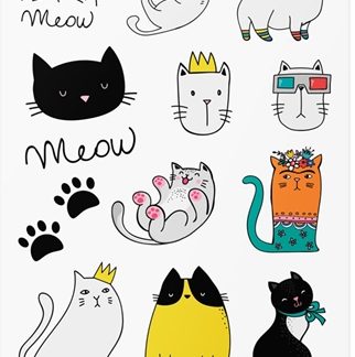TATTonMeTemporary Tattoos Cats tatuaggio per bambini waterproof 1 pz