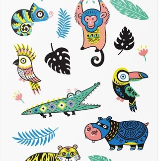 TATTonMeTemporary Tattoos Jungle tatuaggio per bambini waterproof 3 y+ 1 pz