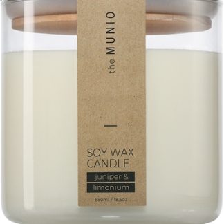 The MunioJuniper & Limonium candela profumata con stoppino in legno 550 ml