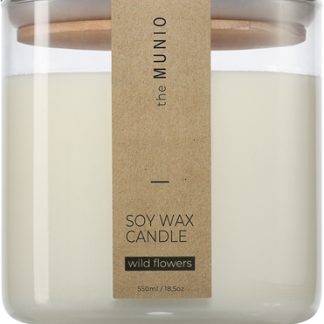 The MunioWild Flowers candela profumata con stoppino in legno 550 ml