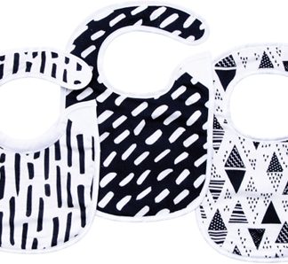 Tiny TwinkleKaffle Set bavaglino Black & White 3 pz