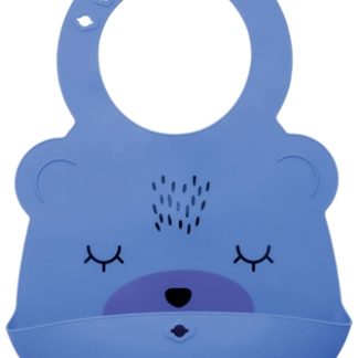 Tiny TwinkleSilicone Roll-up Bibs bavaglino Indigo Bear 4m+ 1 pz