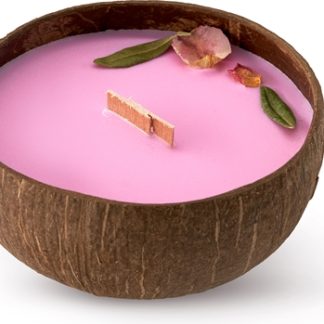TropicandleRoses candela profumata con stoppino in legno 350 ml