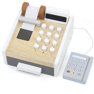 TrycoWooden Cash Register set di giocattoli in legno 3y+