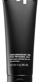 Unit4MenPerfumed shower gel shampoo, balsamo e gel doccia 3 in 1 con profumazione Citrus and Musk 200 ml