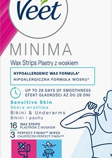 VeetMinima Hypoallergenic strisce depilatorie alla cera per la zona bikini 16 pz