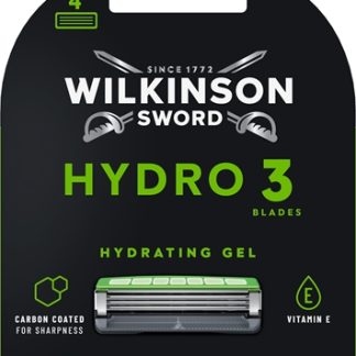 Wilkinson SwordHydro3 Skin Protection Black Edition testina di ricambio 4 pz