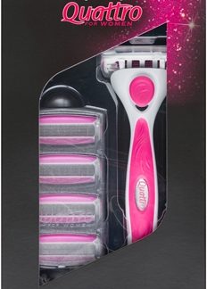 Wilkinson SwordQuattro for Women Aloe & Vit. E rasoio + lamette di ricambio 1 pz