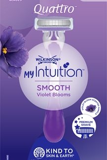 Wilkinson SwordQuattro for Women My Intuition Smooth rasoi monouso Violet Blooms 3 pz