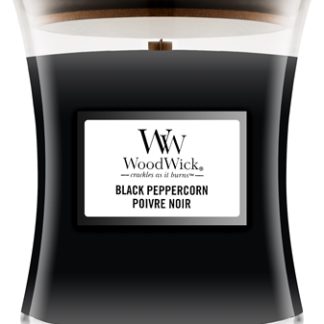 WoodwickBlack Peppercorn candela profumata con stoppino in legno 275 g