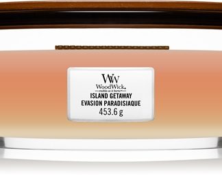 WoodwickTrilogy Island Getaway candela profumata con stoppino in legno (hearthwick) 453 g