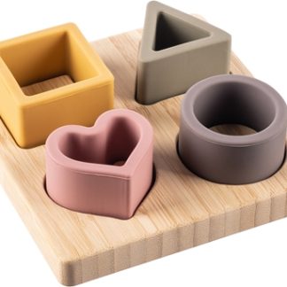 ZopaSilicone Bamboo Puzzle attività giocattolo a incastro Multicolor 1 pz