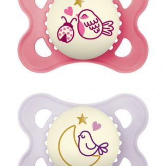 MAM Night Nuggi 0-6 Monate pink/purple 2 Stk