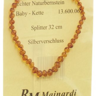MAINARDI Natur Bernstein 32cm Splitt Silberverschl