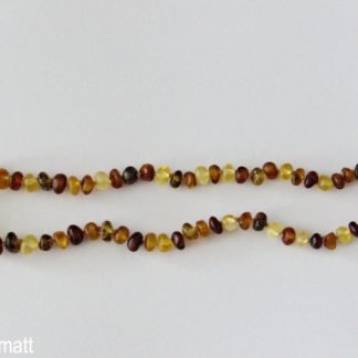 Amberstyle Bernsteinkette multicolor matt 32cm mit Karabinerverschluss