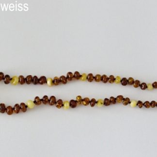 Amberstyle Bernsteinkette cognac weiss 32cm mit Magnetverschluss
