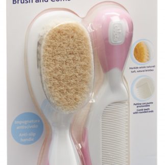 Chicco Kamm und Bürste Naturborsten pink 0m+