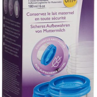 Avent Philips Via Aufbewahrungsbecher 180ml 5 Becher, 5 Deckel