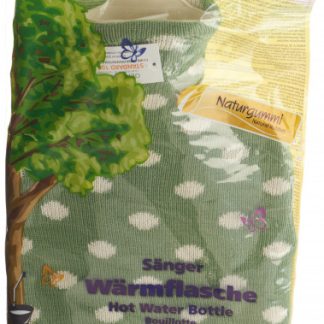 SÄNGER Wärmflasche 2l Strickbezug grün Punkte
