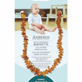 AMBEROS Natur Bernsteinkette Baby Nuggets Honey
