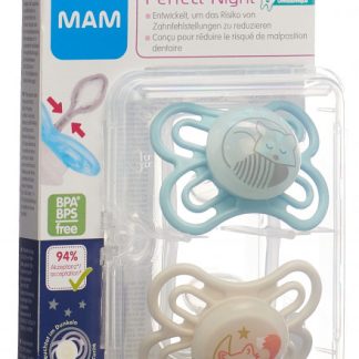 MAM Perfect Night Nuggi Silikon 0-6 Monate 2 Stk