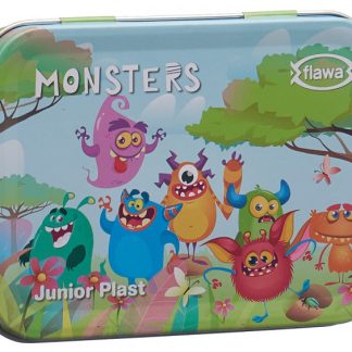 Flawa Junior Plast Strips Monsters Tin Box 20 Stk