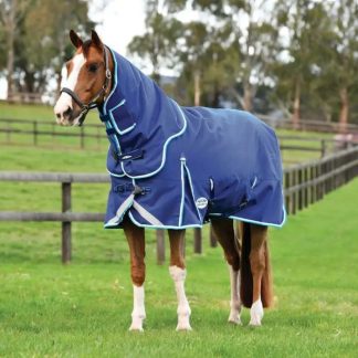 Weatherbeeta ComFiTec Ultra Hardi Detach-A-Neck Medium 220g Blue/White
