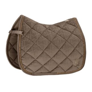 Eskadron SS'22 Heritage Plaza Taupe Velvet Crystal saddle pad