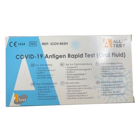 10 pezzi Alltest test salivare antigenico monouso Covid 19