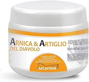 Devil's Claw and Arnica for Human Use 500 ml, Concentrated Cream to Relieve Pain and Inflammation from Bruises Bruises Contractures Sprains Strains, 100% Natural and Made in Italy Ointment