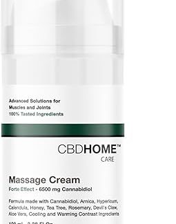 CBD HOME Sports – Forte Cream – Local Relief with Cannabidiol (CBD+CBG 6,500mg), Arnica, St. John's Wort, Harpagophyte – Contrast Effect on Muscles and Joints – 100 ml