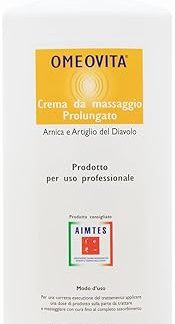OMEOVITA | Arnica and Devil's Claw Massage Cream, Intense and Prolonged Treatments, Delicate Skin, Ideal for Small Injuries, Bruises, Painful Joints, 500ml