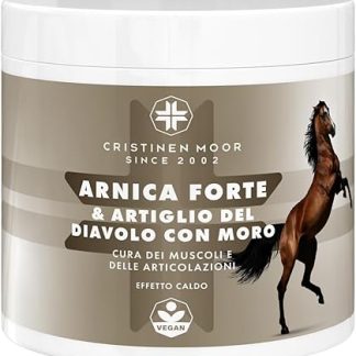 Arnica and Devil's Claw with Dark Brown – Warm Effect – 500 ml – Natural – for Muscle and Joint Massage – Arnica for Horses for Human Use – CristinenMoor – Made in Germany