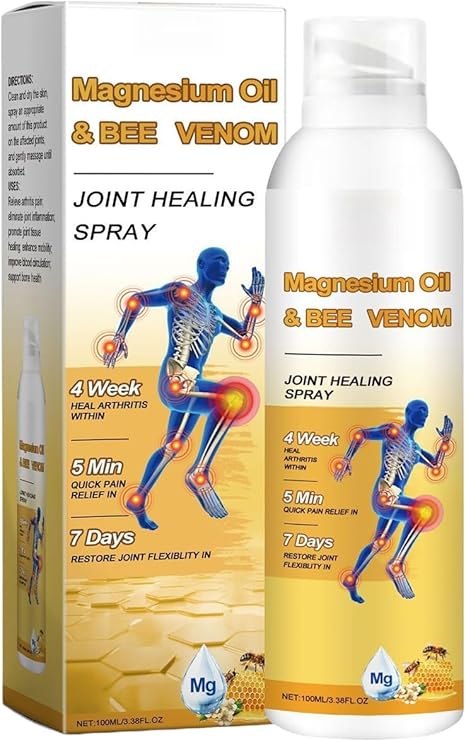 A-DNOON Jo-int Spray curativo, spray per la cura di Jo-int, dall'olio di magnesio, con liquido ad assorbimento rapido e supporto quotidiano per il comfort, 100 ml, per spalle e gambe