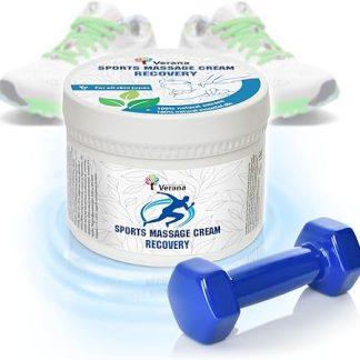 Verana Sports Massage Cream with Arnica - Aloe - Calendula - Plantain, for Joints and Muscles, Natural, Before and After Sports Training, Jogging, Swimming (Cream)