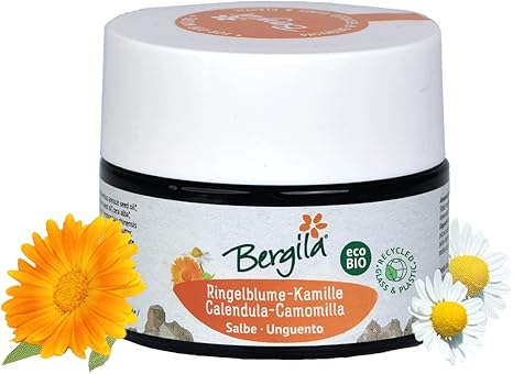 Bergila ECOBio Calendula and Chamomile Ointment, 50 ml - 100% Natural Organic and Controlled Raw Material - Ideal for Massages - Controlled and Certified Quality