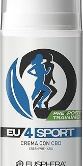 EU4SPORT EUSPHERA Sports Massage Cream for Muscle Fatigue Post Workout 100% Natural with CBD Devil's Claw Arnica and Aloe 75 ml