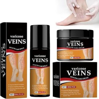 Grgow Varicose Massage Cream+Vein Repair Spray, Varicose Vein Cream, Vein Care Cream, Varicose Vein Cream, Relieves Pain and Swelling in the Legs