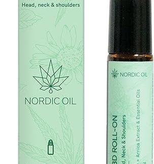 CBD Roll-on with Essential Oils for Muscles and Joints | 10ml to Relieve Head, Shoulder & Neck Disorders | Skin Application | Vegan, Gluten Free & Nut Free | Nordic Oil
