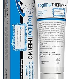 Dr. Corradini® TogliDolTHERMO Sports Muscle Warming Cream Preparatory Against Joint and Muscle Pain Promotes Recovery with Boswellia Forte 75 ml