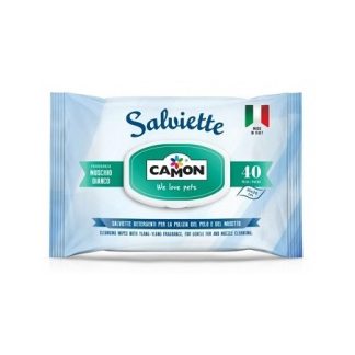 Camon Salviette Muschio Bianco per cani e gatti 40 Pezzi